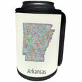 3dRose David Zydd - Map Designs - Arkansas State Map - colorful line art graphic design - Can Cooler Bottle Wrap (cc_296050)