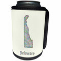3dRose David Zydd - Map Designs - Delaware State Map - colorful line art graphic design - Can Cooler Bottle Wrap (cc_296054)