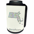 3dRose David Zydd - Map Designs - Massachusetts State Map - colorful line art graphic design - Can Cooler Bottle Wrap (cc_296068)