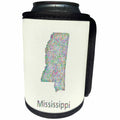 3dRose David Zydd - Map Designs - Mississippi State Map - colorful line art graphic design - Can Cooler Bottle Wrap (cc_296071)