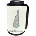 3dRose David Zydd - Map Designs - New Hampshire State Map - colorful line art graphic design - Can Cooler Bottle Wrap (cc_296076)