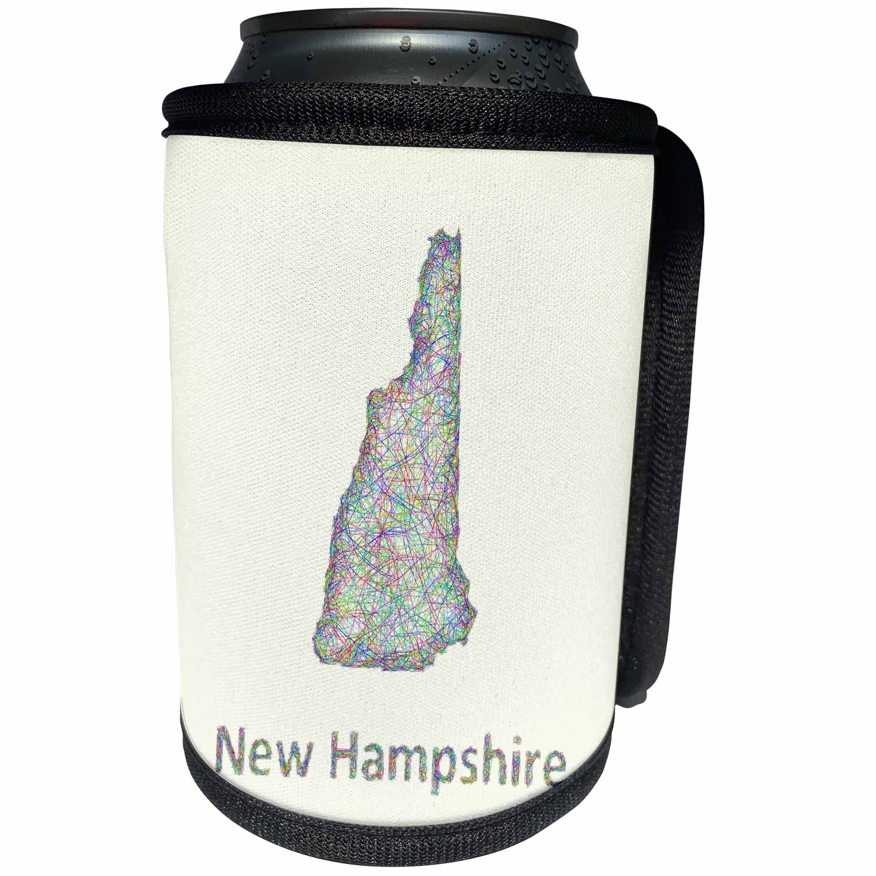 3dRose David Zydd - Map Designs - New Hampshire State Map - colorful line art graphic design - Can Cooler Bottle Wrap (cc_296076)