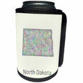 3dRose David Zydd - Map Designs - North Dakota State Map - colorful line art graphic design - Can Cooler Bottle Wrap (cc_296081)