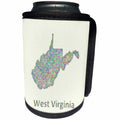 3dRose David Zydd - Map Designs - West Virginia State Map - colorful line art graphic design - Can Cooler Bottle Wrap (cc_296095)