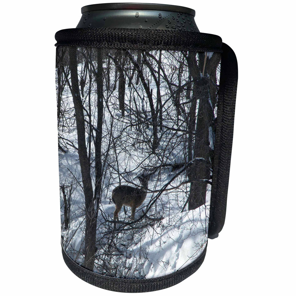 3dRose Beverly Turner Bird Photography - Deer in the Winter - Can Cooler Bottle Wrap (cc_29647)