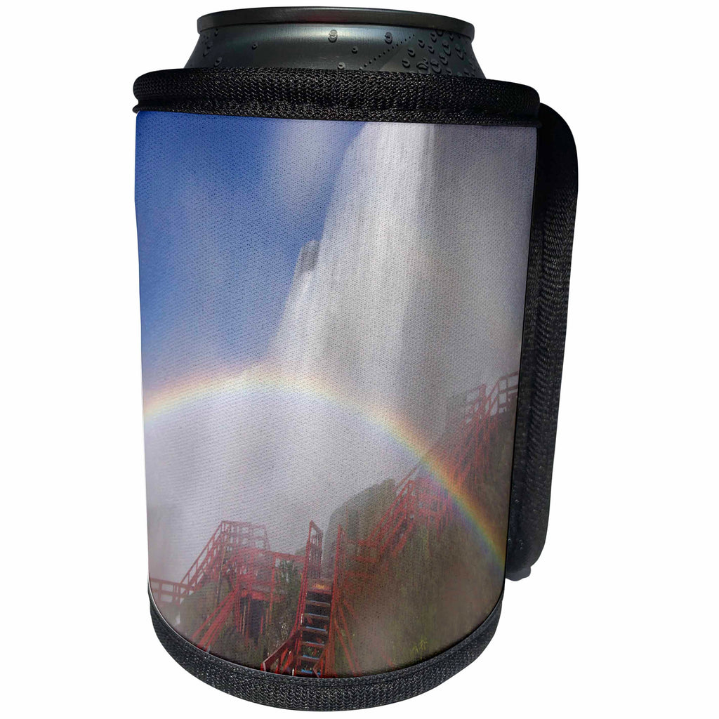3dRose TDSwhite – Miscellaneous Photography - Rainbow Over Niagara Falls Observation Walkway - Can Cooler Bottle Wrap (cc_296479)