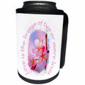 3dRose Pink Sakura Flowers - Cherry Blossom. Love is the... - Can Cooler Bottle Wrap (cc-362089)