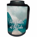 3dRose Image of a Lake with Text of Life is Better at The Lake - Can Cooler Bottle Wrap (cc-363985)