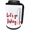 3dRose Lake Life with Text of Lets Go Fishing - Can Cooler Bottle Wrap (cc-363994)