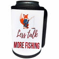 3dRose Lake Life with Text of Less Talk More Fishing - Can Cooler Bottle Wrap (cc-363999)