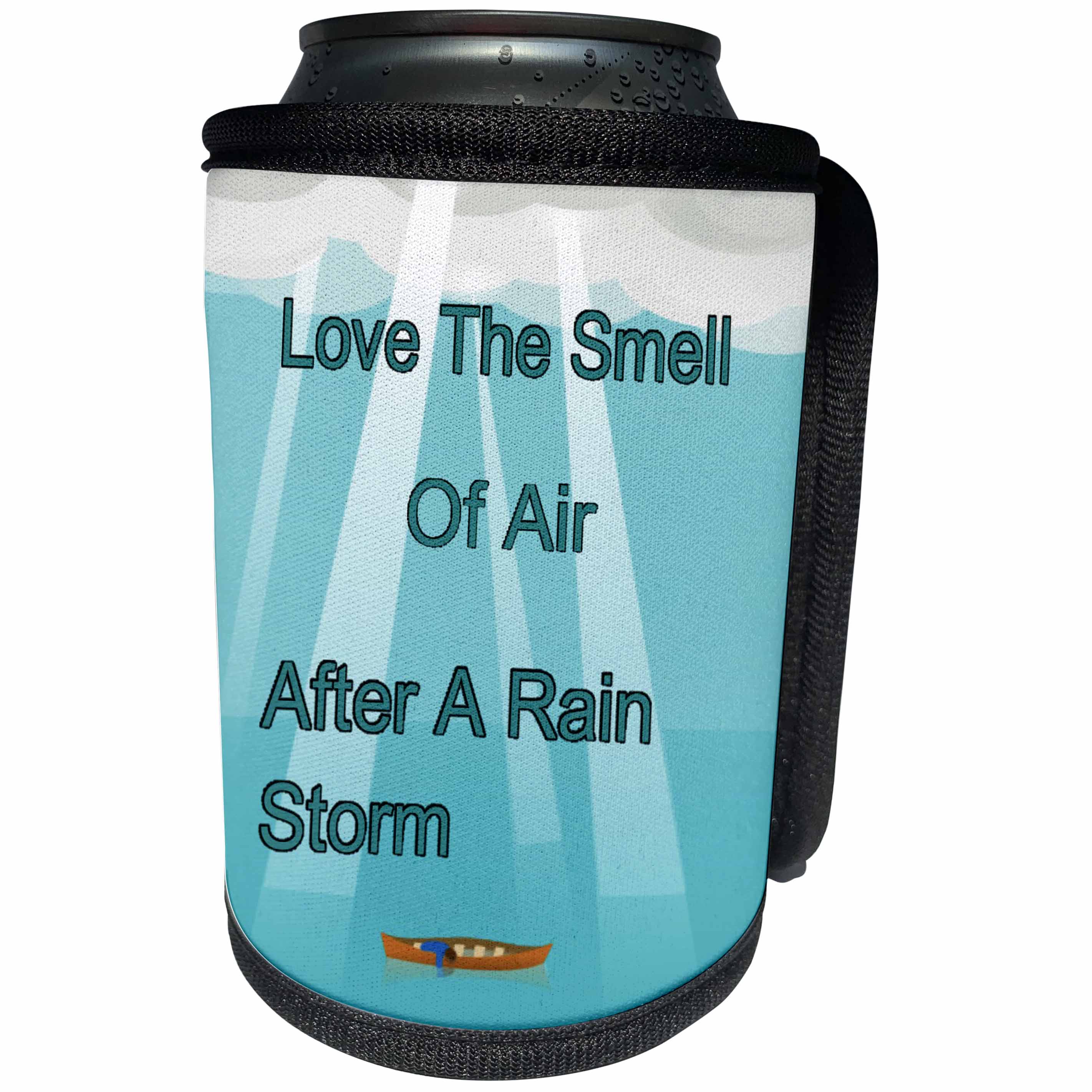 3dRose Image of Cartoon Storm With Words Love Smell After Rain... - Can Cooler Bottle Wrap (cc-364016)
