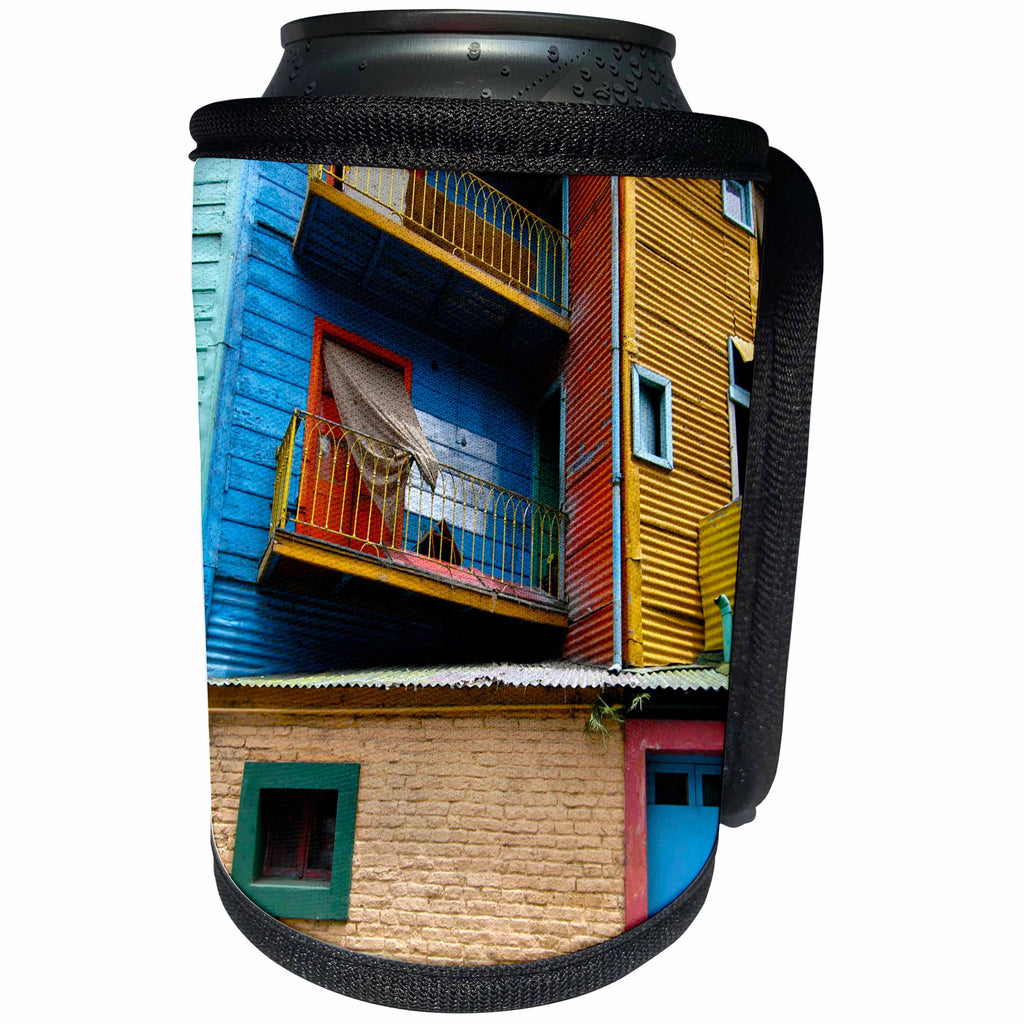 3dRose Kike Calvo Buenos Aires n Tango - La Boca Buenos Aires most colorful district 3 - Can Cooler Bottle Wrap (cc_9964)