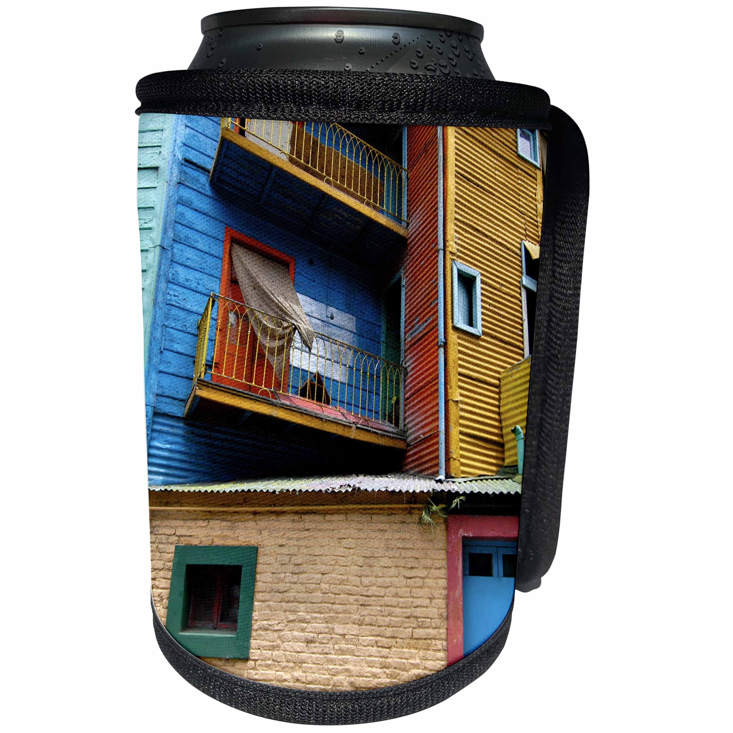 3dRose Kike Calvo Buenos Aires n Tango - La Boca Buenos Aires most colorful district 3 - Can Cooler Bottle Wrap (cc_9964)