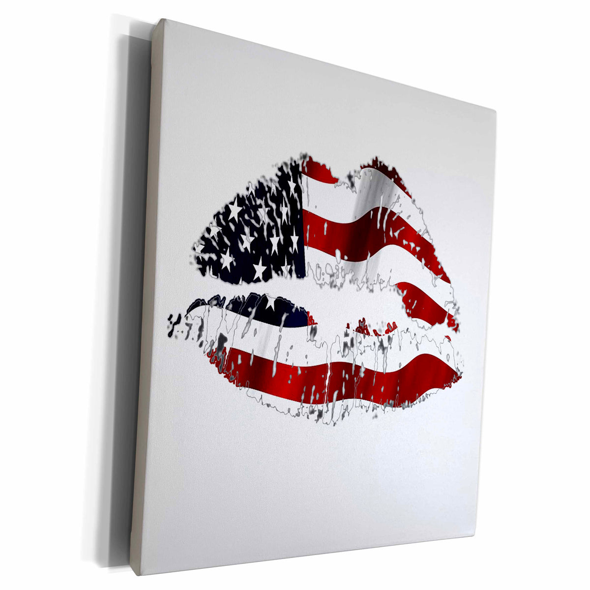 3dRose Lips With An American Flag Pattern - Museum Grade Canvas Wrap (cw_213950)