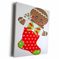 3dRose Cute Red Polka Dot Christmas Stocking With A... - Museum Grade Canvas Wrap (cw_217126)