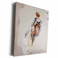 3dRose Victorian lady and floral pastel background - Museum Grade Canvas Wrap (cw_218755)