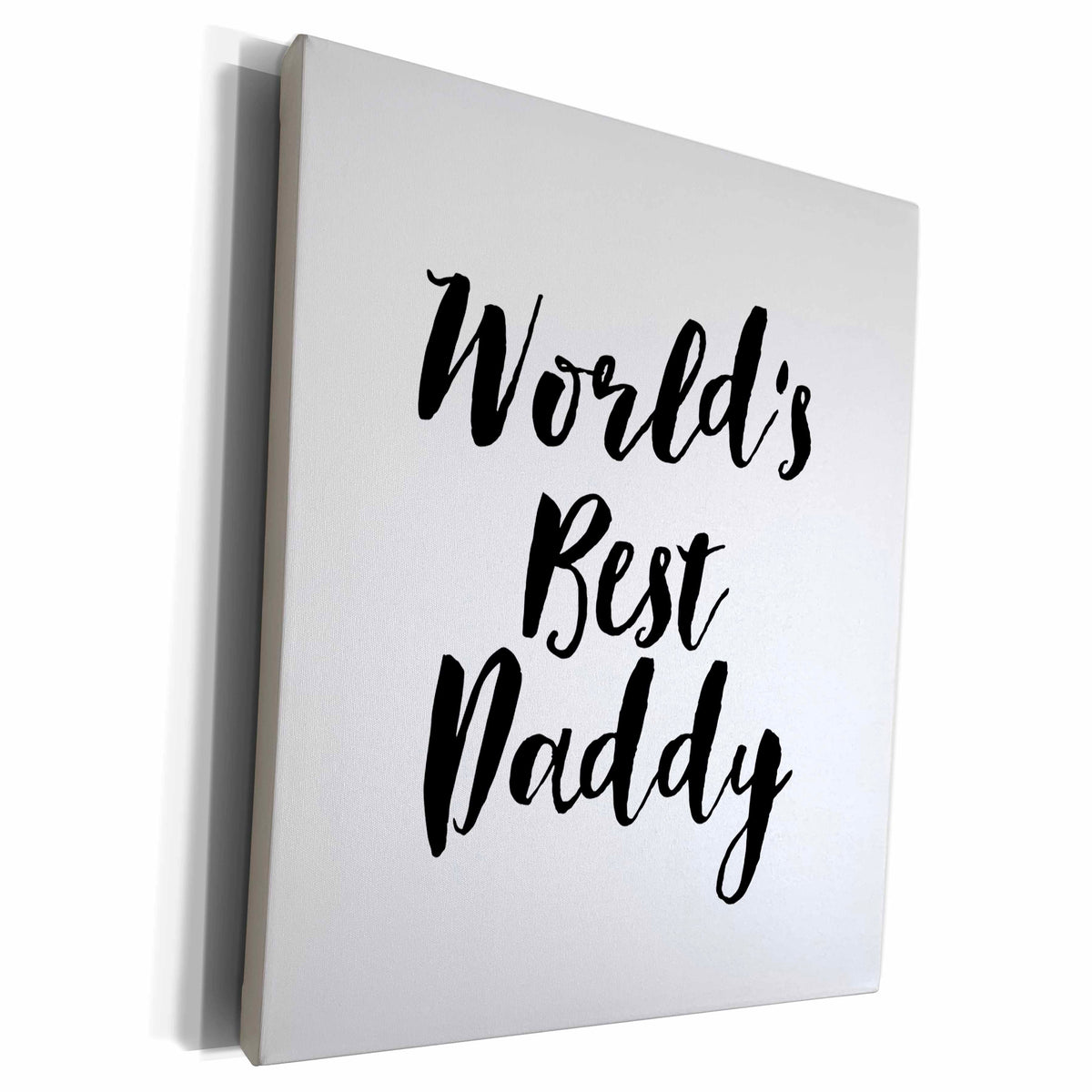 3dRose Phrase - Worlds Best Daddy - Museum Grade Canvas Wrap (cw_219509)