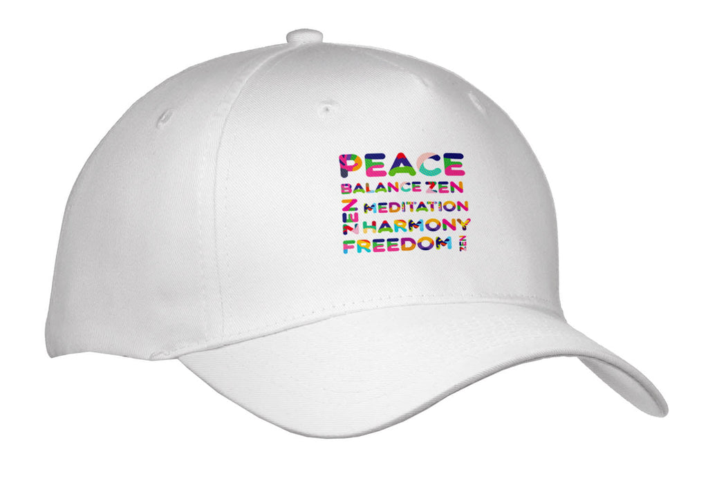 3dRose Peace, Balance, Zen, Meditation, Harmony, Freedom Colorful Text - Caps (Cap_336604)