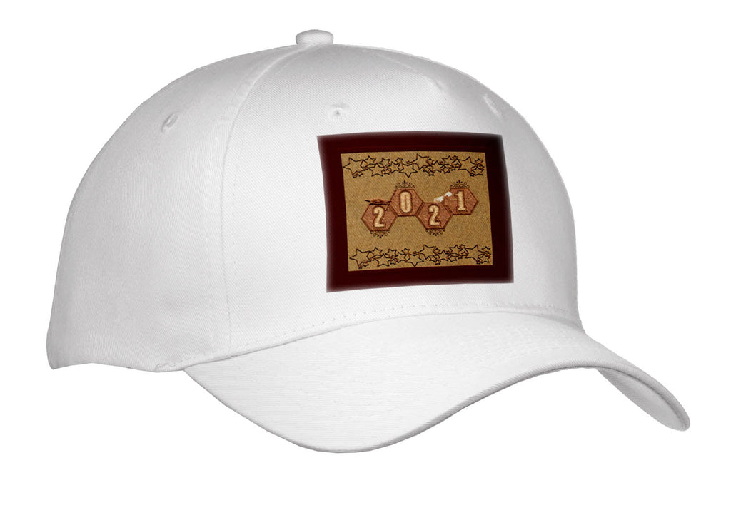 3dRose Image of Hexagon 2021 and Star Cork Design, Graduation Cap and Diploma - Caps (Cap_336633)