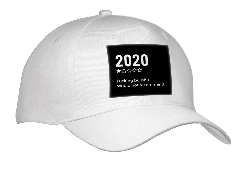 3dRose 2020. 1 Star. Fucking Bullshit. Would not Recommend. White on Black. - Caps (Cap_336634)