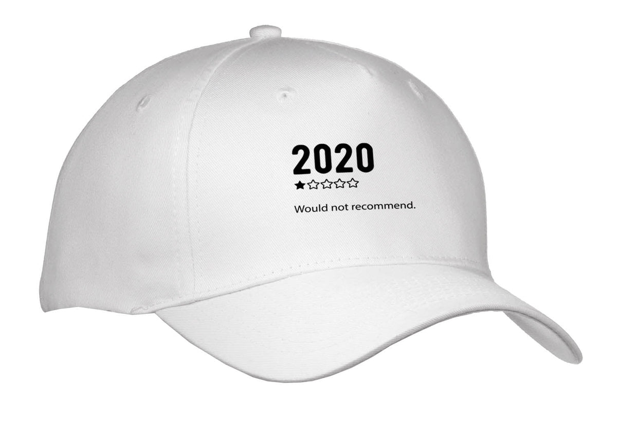 3dRose 2020. 1 Star Rating. Would not Recommend. Black Lettering on White. - Caps (Cap_336637)