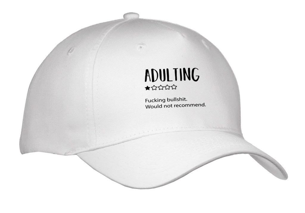 3dRose Adulting 1 Star Fucking Bullshit. Would not Recommend. Black on White. - Caps (Cap_336639)