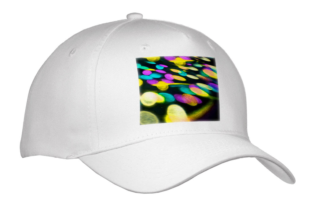 3dRose Photograph of Blue, Purple, and Yellow Disco Lights on The gound. - Caps (Cap_336694)