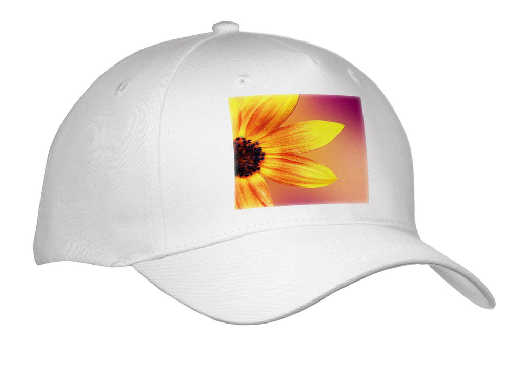 3dRose Macro Photograph of one Side of a Sunflower with a Pink Background. - Caps (Cap_336699)