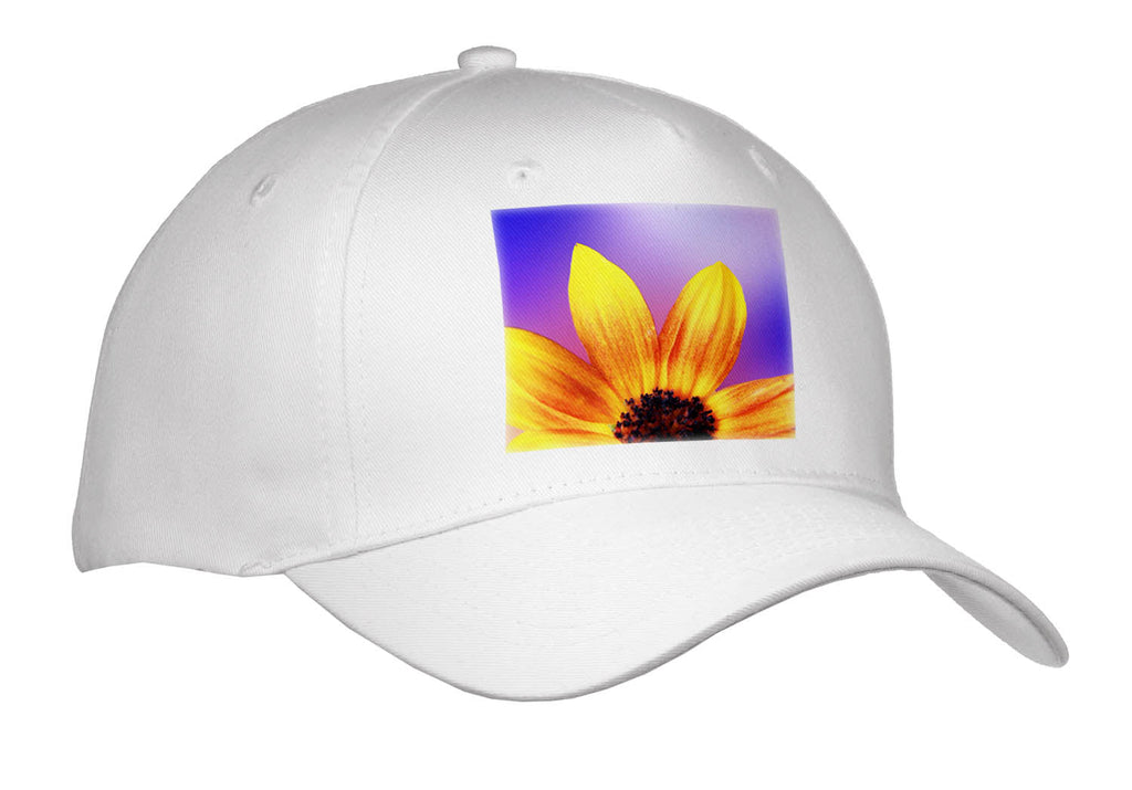 3dRose Macro Photograph of one Side of a Sunflower with a Purple Background. - Caps (Cap_336700)