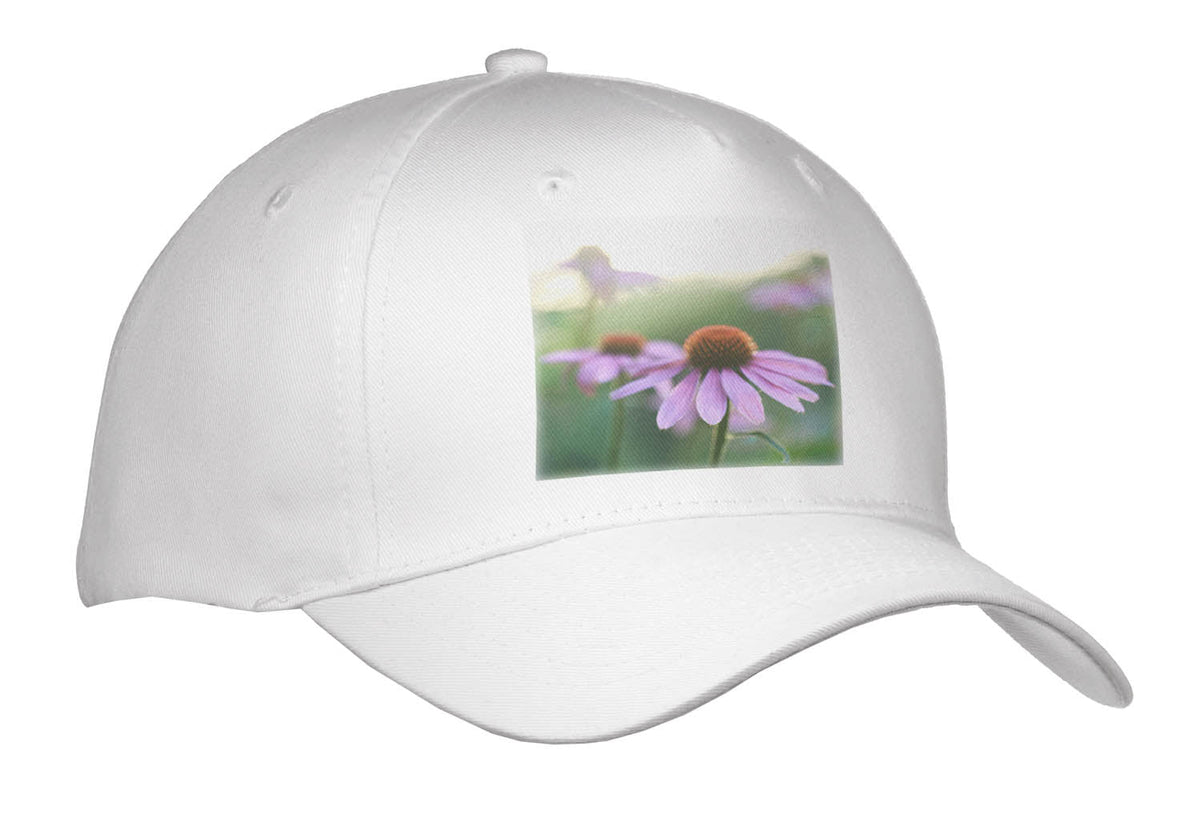 3dRose Photograph of purple coneflowers with a faded watercolor effect. - Caps (cap_336710)