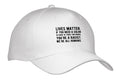 3dRose Lives Matter. We are All Humans. Black Lettering on White Background. - Caps (Cap_336717)