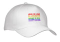 3dRose Love is Love All Lives Matter. Colorful Lettering on White Background. - Caps (Cap_336719)