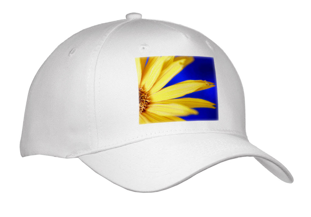 3dRose Photo of Yellow Maximilian Sunflower Petals on a Blue Background. - Caps (Cap_336729)