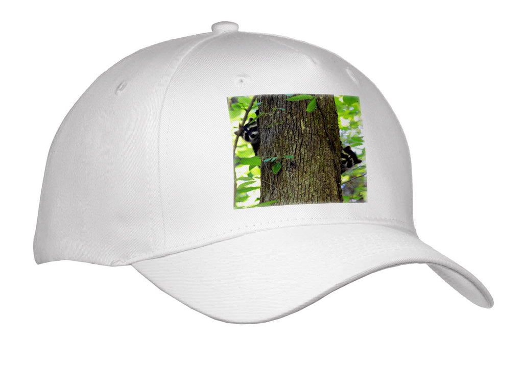 3dRose Photograph of Two Baby Raccoons Peeking Out from Behind a Tree. - Caps (Cap_336733)