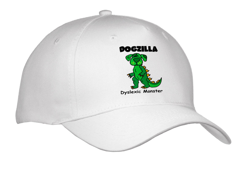 3dRose Funny Cute Green Dogzilla Dyslexic Monster Dog Cartoon - Caps (Cap_338238)