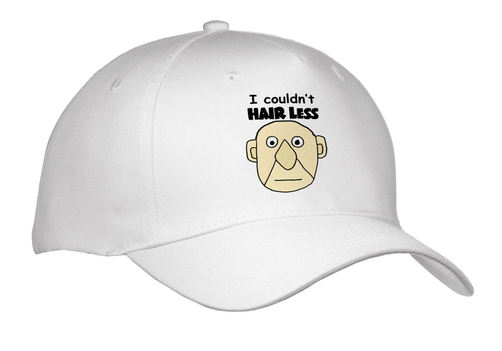 3dRose Funny Cute Bald Man Saying I Couldnt Hair Less Pun Cartoon - Caps (Cap_338241)