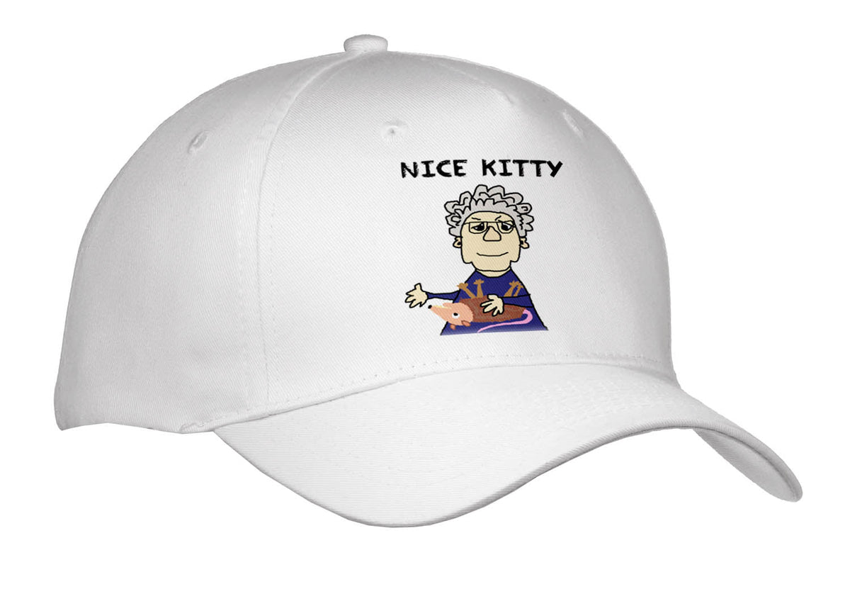3dRose Funny Cute Senile Old Lady Petting Dead Possum Saying Nice Kitty - Caps (Cap_338242)