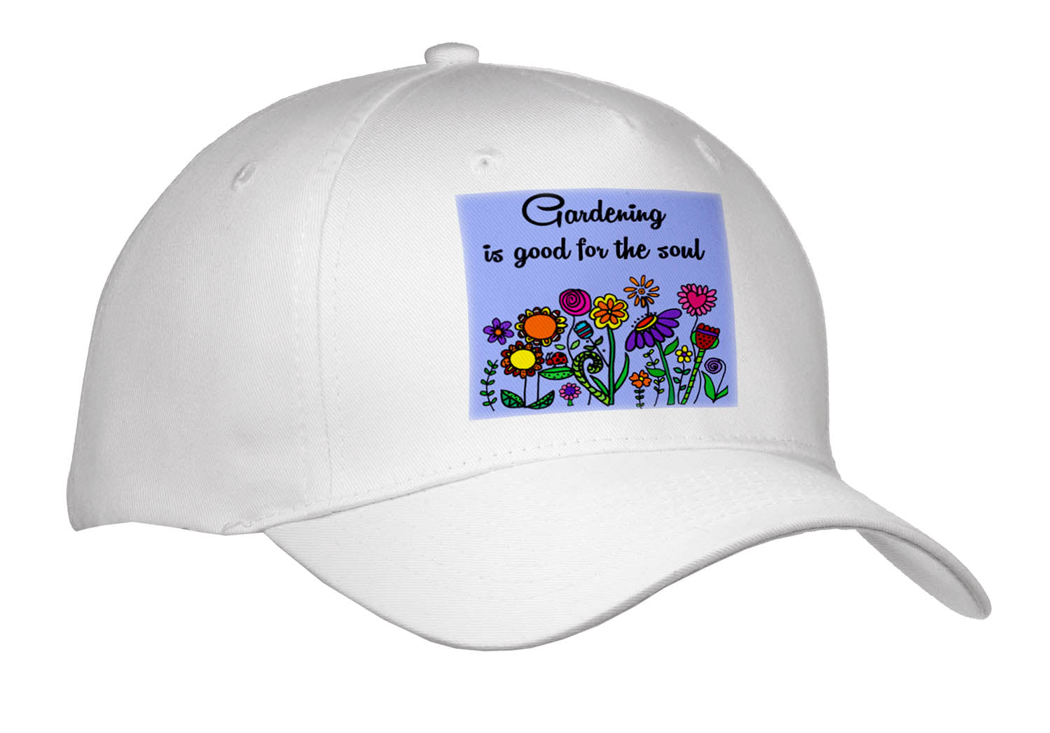 3dRose Cool Colorful Flower Garden Gardening is Good for The Soul - Caps (Cap_338244)