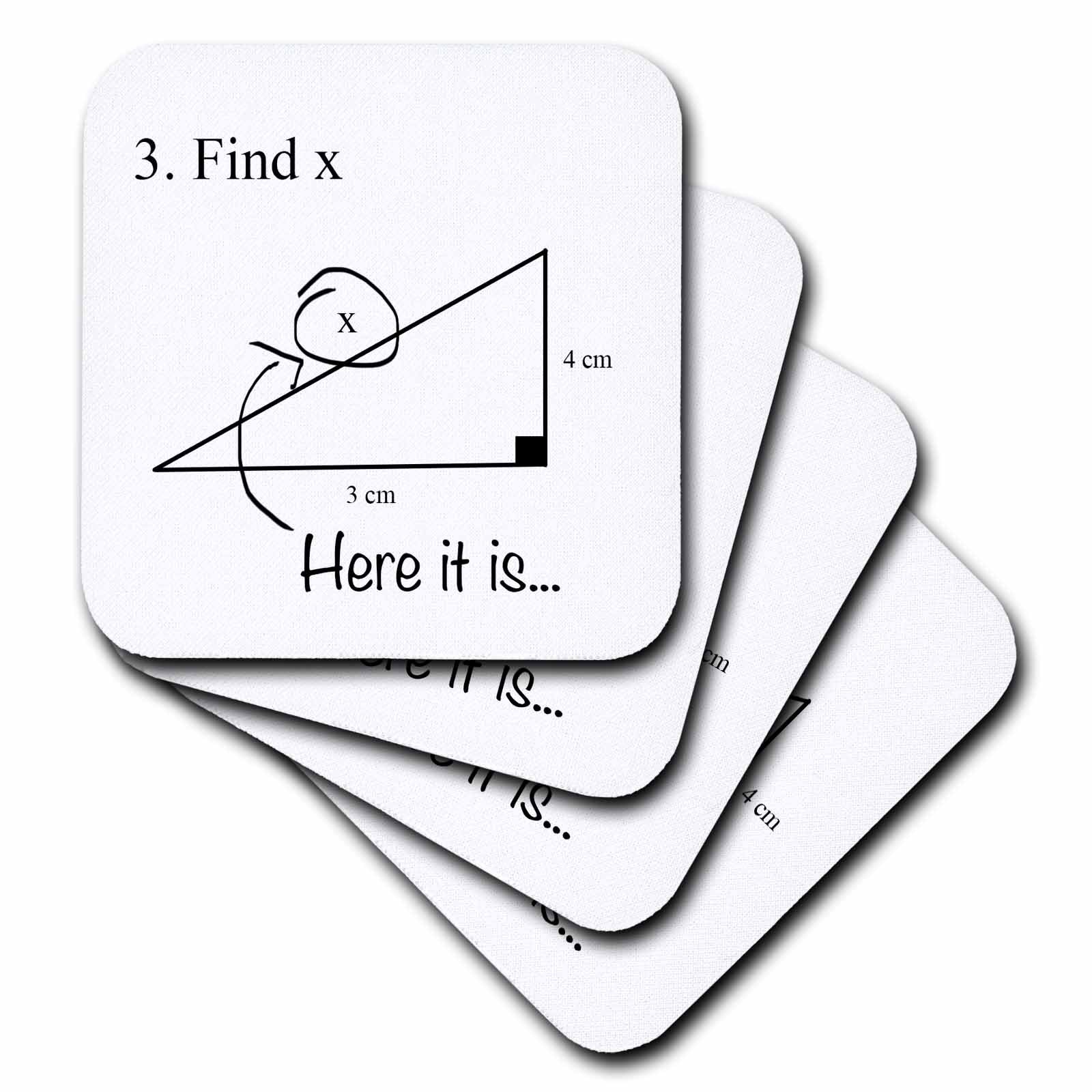3dRose EvaDane - Funny Cartoons - Find x here it is - Coasters (cst_107310)