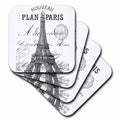 3dRose PS Vintage - Nouveau Paris vintage Eiffel tower - Coasters (cst_110389)