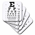 3dRose PS Vintage - Eye Chart Alphabet in Black - Coasters (CST_110446)