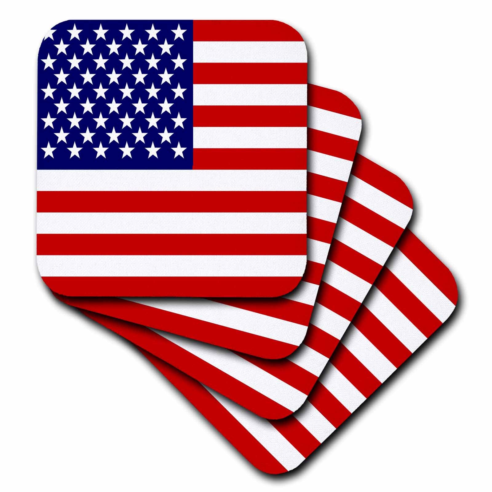 3dRose InspirationzStore Flags - American Flag - Patriotic USA stars and stripes red white and blue - 4th July America Patriot - Coasters (cst_112805)