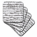 3dRose InspirationzStore Music Art Designs - Musical notes - vintage sheet music - black and white piano notation - pianist and musician gifts - Coasters (cst_112825)