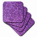 3dRose InspirationzStore Sparkles - Purple Faux Glitter - photo of glittery texture - fashionable girly trendy glam sparkly bling effect - Coasters (cst_112889)