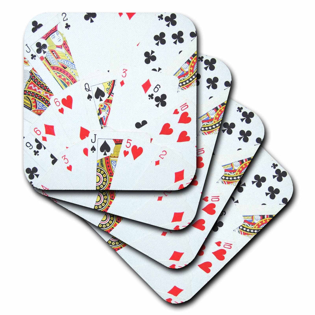 3dRose InspirationzStore Game Designs - Playing Cards Photography - Deck of Cards Photo Gift for Poker Bridge and Other Card Game Players - Coasters (CST_112895)