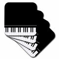 3dRose InspirationzStore Music Art Designs - Black piano edge - baby grand keyboard music design for pianist musical player and musician gifts - Coasters (cst_112947)