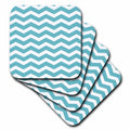 3dRose InspirationzStore Chevron Patterns - Teal and White Chevron Zig Zag Pattern - Trendy Modern Stylish Turquoise Aqua Blue Zigzag Stripe - Coasters (CST_120239)