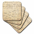 3dRose InspirationzStore Music Art Designs - Grunge Musical Notes - Vintage Sheet Music - yellowed Piano Notation - Pianist and Musician Gifts - Coasters (CST_120273)