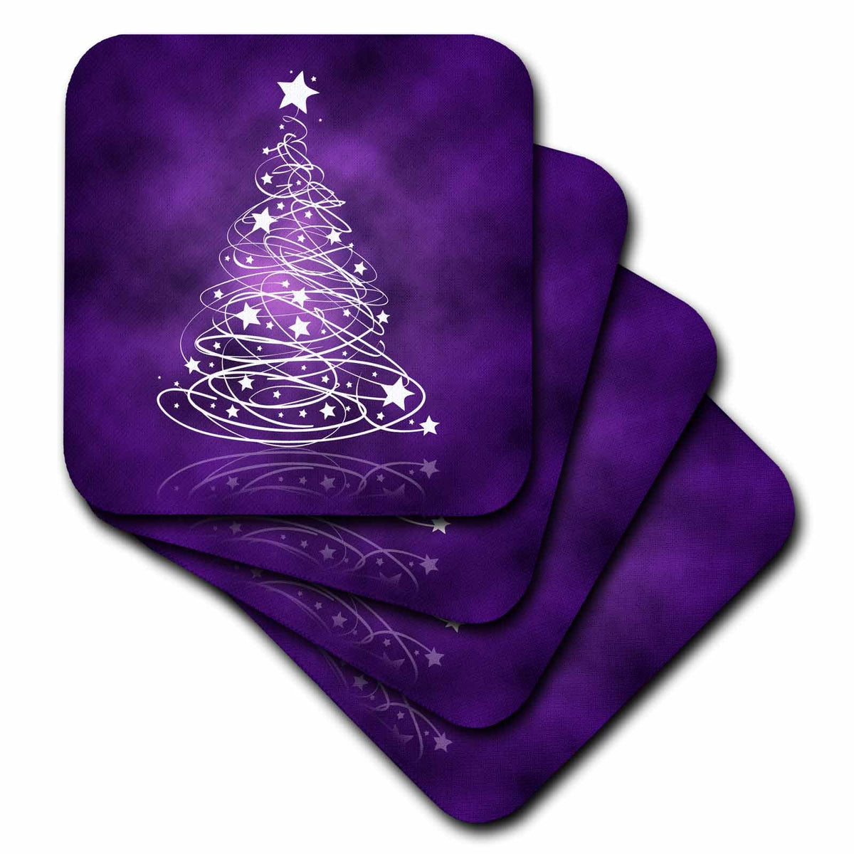 3dRose Rewards4life Gifts - Sparkling Christmas Tree on purple - Coasters (cst_128256)