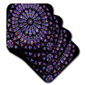 Notre Dame Cathedral Stained Glass Coaster Gift Set – Historic & Religious Decor